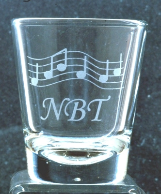 Music Notes Personalized Shot Glass customized with Name